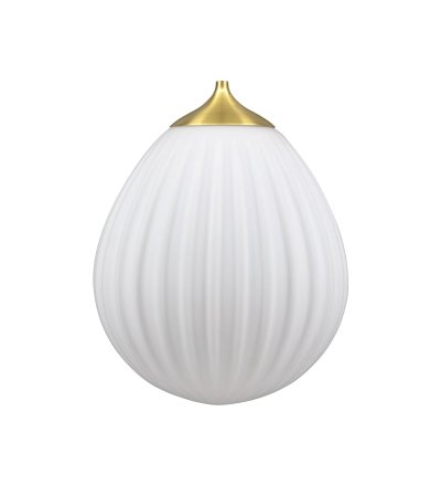 Klosz do lamp wiszących Around The World Brushed Brass UMAGE - biały, złoty dekor