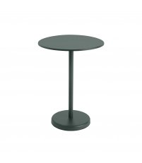 Stolik kawiarniany LINEAR STEEL CAFÉ TABLE Ø70 cm MUUTO - wys. 95 cm, dark green/metal, na zewnątrz