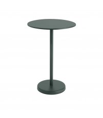 Stolik kawiarniany LINEAR STEEL CAFÉ TABLE Ø70 cm MUUTO - wys. 105 cm, dark green/metal, na zewnątrz