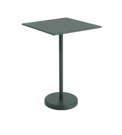 Stolik kawiarniany LINEAR STEEL CAFÉ TABLE 70 x 70 cm MUUTO - wys. 105 cm, dark green/metal, na zewnątrz