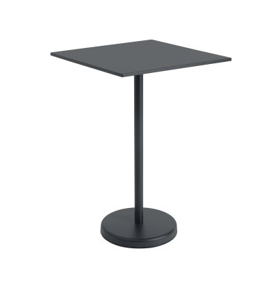 Stolik kawiarniany LINEAR STEEL CAFÉ TABLE 70 x 70 cm MUUTO - wys. 105 cm, black/metal, na zewnątrz