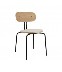 Krzesło tapicerowane Curious oak UMAGE - white sands, czarne nogi