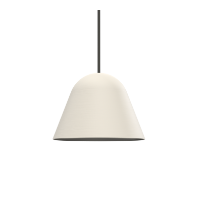 Lampa wisząca Okina Pott - biała, przewód w czarnym oplocie