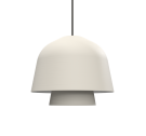Lampa wisząca Okina Pott - podwójna biała, przewód w jutowym oplocie