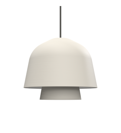 Lampa wisząca Okina Pott - podwójna biała, przewód w czarnym oplocie