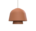 Lampa wisząca Okina Pott - podwójna czerwona (ciemna terakota), przewód w jutowym oplocie