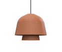 Lampa wisząca Okina Pott - podwójna czerwona (ciemna terakota), przewód w czarnym oplocie