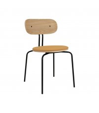 Krzesło tapicerowane Curious oak UMAGE - tangerine, czarne nogi