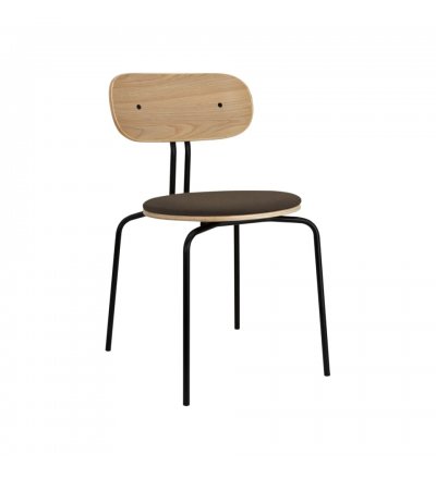 Krzesło tapicerowane Curious oak UMAGE - mocca, czarne nogi