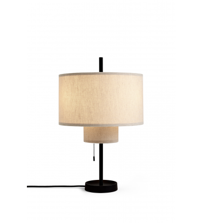 Lampa stołowa Margin New Works - beżowy abażur z czarną podstawą