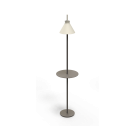 Lampa podłogowa Totana Pott - Ø20, biała, wersja ze stolikiem