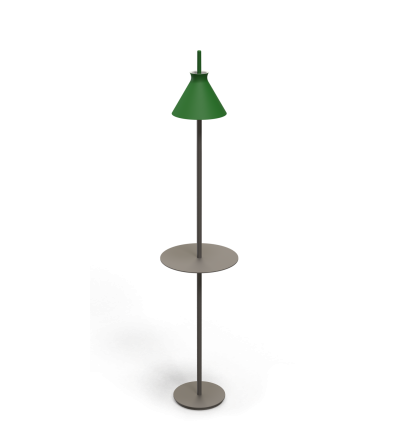 Lampa podłogowa Totana Pott - Ø20, zielona, wersja ze stolikiem