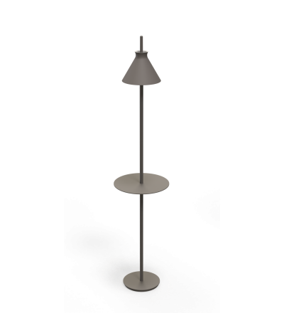Lampa podłogowa Totana Pott - Ø20, ciemnoszara, wersja ze stolikiem