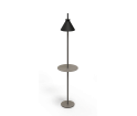 Lampa podłogowa Totana Pott - Ø20, czarna, wersja ze stolikiem