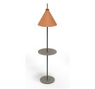Lampa podłogowa Totana Pott - Ø35, czerwona (ciemna terakota), wersja ze stolikiem