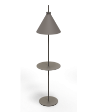 Lampa podłogowa Totana Pott - Ø35, ciemnoszara, wersja ze stolikiem