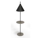 Lampa podłogowa Totana Pott - Ø35, czarna, wersja ze stolikiem