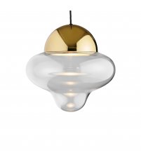 Lampa wisząca Nutty XL Design By Us - Ø 30 cm, transparentne szkło ze złotą kopułą