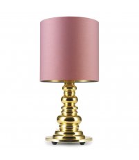 Lampa stołowa Punk Deluxe Design By Us - złota podstawa z różowym kloszem