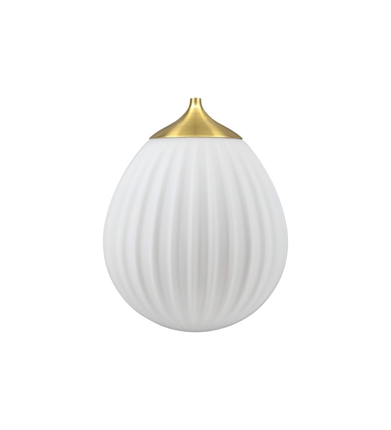 Klosz do lamp wiszących Around The World mini Brushed Brass UMAGE - biały, złoty dekor