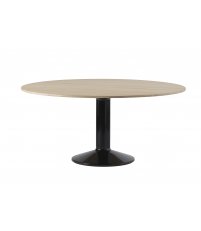 Stół Midst MUUTO - Ø160 cm, dębina olejowana na naturalny kolor/ czarna podstawa