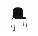 Krzesło drewniane na stalowych nogach VISU SLED BASE CHAIR Muuto - czarne