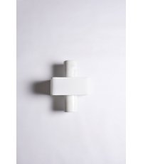 Kinkiet Hossa ENOstudio - biała marmurowa baza/ biały bawełniany klosz
