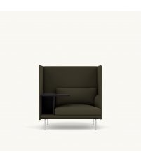 OUTLET Sofa 1-osobowa OUTLINE HIGHBACK WORK MUUTO - LEFT, aluminiowa podstawa, Balder 984