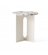 Stolik Androgyne Side Table Audo Copenhagen (dawniej Menu) - Calacatta Viola/ podstawa ivory