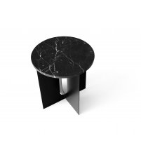 Stolik Androgyne Side Table Audo Copenhagen (dawniej Menu) - Emparador Marble/ czarna podstawa