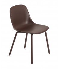 Krzesło Fiber Outdoor Side Chair Tube Base Muuto - brown red, na zewnątrz