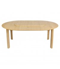 Stół okrągły rozkładany Comfort Circle Ripples oak UMAGE - naturalny dąb, wymiary 132 cm - 202 cm