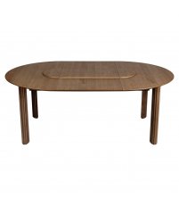 Stół okrągły rozkładany Comfort Circle Ripples oak UMAGE - ciemny dąb, wymiary 132 cm - 202 cm