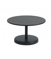 Stolik kawowy LINEAR STEEL COFFEE TABLE MUUTO - Ø 70 cm, wys. 40 cm, antracytowy czarny/metal, na zewnątrz