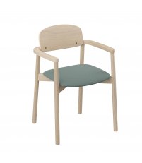 Krzesło jadalniane SM842 Skovby- dębowy fornir olejowany na biało (nogi lita dębina), z tapicerowaną poduchą