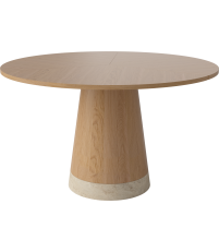 Stół Piro Bolia - Ø125 cm, olejowany dąb / marmurowa podstawa