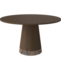 Stół Piro Bolia - Ø125 cm, dąb olejowany na ciemno / marmurowa podstawa