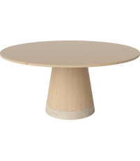 Stół Piro Bolia - Ø160 cm, bielony dąb olejowany / marmurowa podstawa