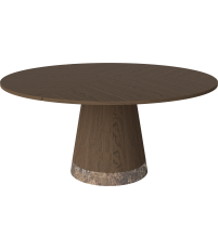 Stół Piro Bolia - Ø160 cm, dąb olejowany na ciemno / marmurowa podstawa