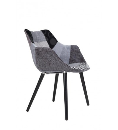 Krzesło tapicerowane Eleven / Twelve Patchwork Grey Zuiver