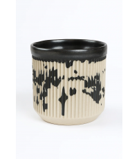 Kubek ceramiczny Róg Americano Fobe - black dots, ~200 ml