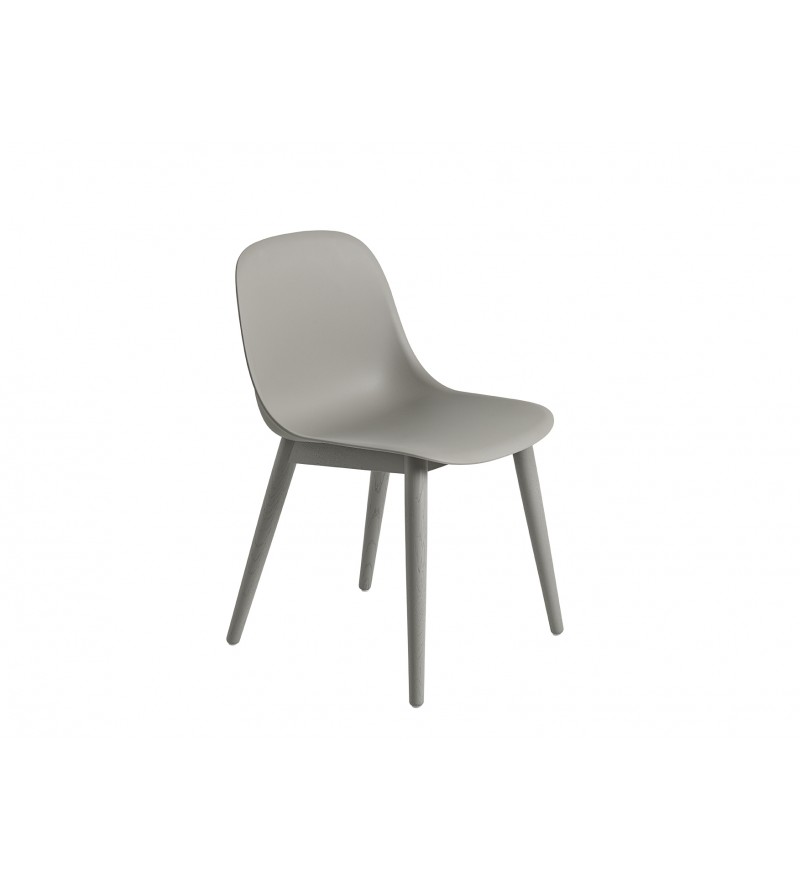 Krzesło na drewnianej podstawie Fiber Side Chair Wood Base Muuto - różne kolory