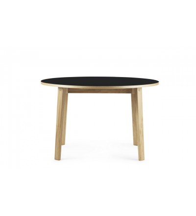Stół SLICE TABLE LINOLEUM  Ø120 cm Normann Copenhagen - dąb, czarny blat
