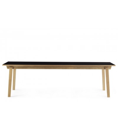 Stół SLICE TABLE LINOLEUM 90 x 250 cm Normann Copenhagen - dąb, czarny blat