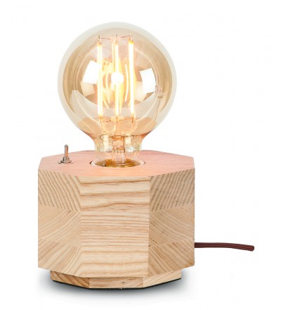 Lampka stołowa sześciokątna Kobe It's About RoMi - naturalne drewno