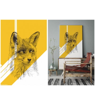 Obraz FOX ONWALL - COLOR GOLD, 75x100cm