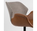 Fotel tapicerowany NIKKI ZUIVER - brązowo - jasnoszary