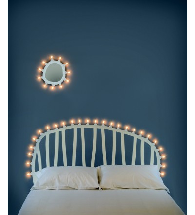 Wezgłowie łóżka z żarówkami Luminaire Seletti - białe