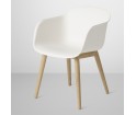 Krzesło na drewnianej podstawie Fiber Armchair Wood Base Muuto - różne kolory