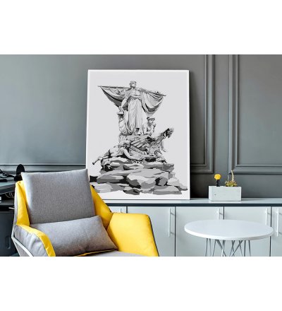 Obraz SEDINA ONWALL - czarno-biały, 120x160cm